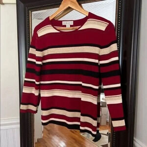 Casual corner‎ Crew Neck Metallic Silk Sweater Size Medium